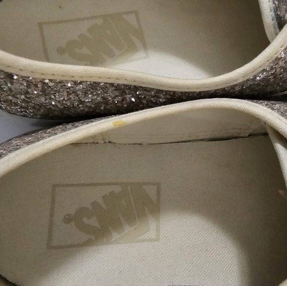 Vans Glitzy Glitter Silver Shine Low Top Classic Lace Up Unisex M-7 W-8.5 ☆ - Picture 6 of 12